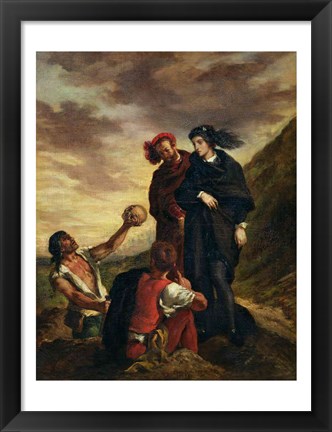 Framed Hamlet and Horatio in the Cemetery, from Scene 1, Act V of &#39;Hamlet&#39; Print