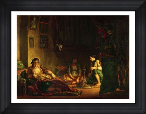 Framed Women of Algiers in their Harem Print