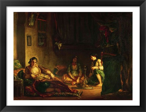 Framed Women of Algiers in their Harem Print