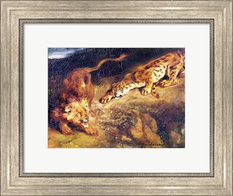 Framed Tiger and Lion Print