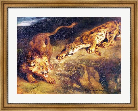 Framed Tiger and Lion Print