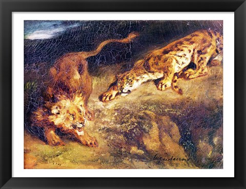 Framed Tiger and Lion Print