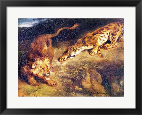 Framed Tiger and Lion Print