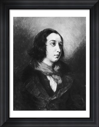 Framed Portrait of George Sand, 1838 Print