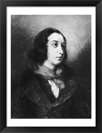 Framed Portrait of George Sand, 1838 Print