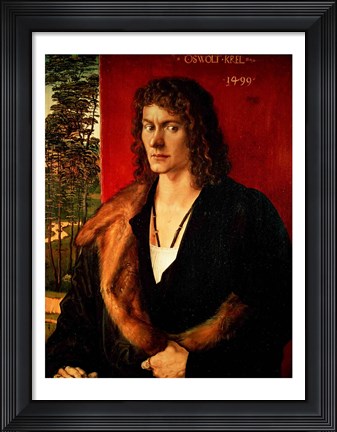 Framed Portrait of Oswolt Krel, 1499 Print