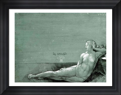 Framed Reclining female nude, 1501 Print