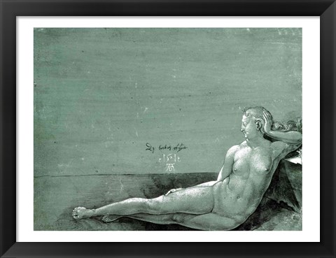 Framed Reclining female nude, 1501 Print