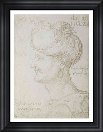 Framed Head of Suleyman the Magnificent Print