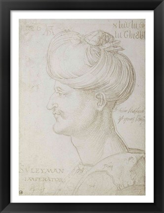 Framed Head of Suleyman the Magnificent Print