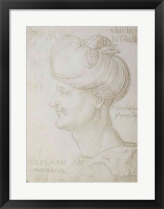 Framed Head of Suleyman the Magnificent Print