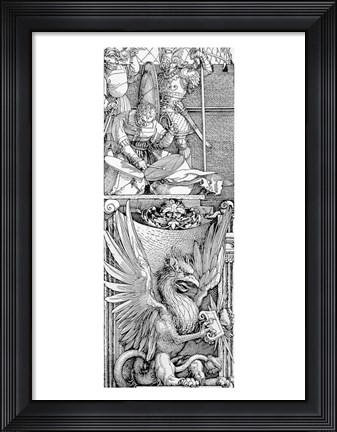 Framed Triumphal Arch of Emperor Maximilian I: detail of pillar Print