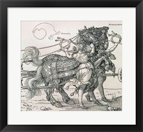 Framed Triumphal Chariot of Emperor Maximilian I of Germany: detail of the horse teams Print