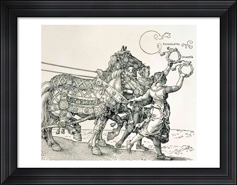 Framed Triumphal Chariot of Emperor Maximilian I of Germany: horse detail Print