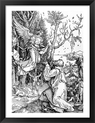 Framed Joachim and the Angel from the &#39;Life of the Virgin&#39; Print