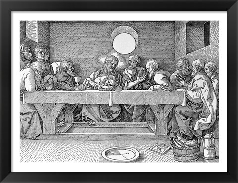 Framed Last Supper, pub. 1523 Print