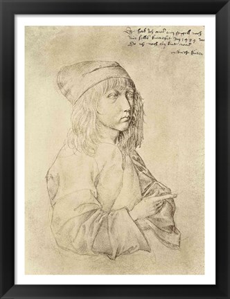 Framed Self portrait at the age of thirteen, 1484 Print