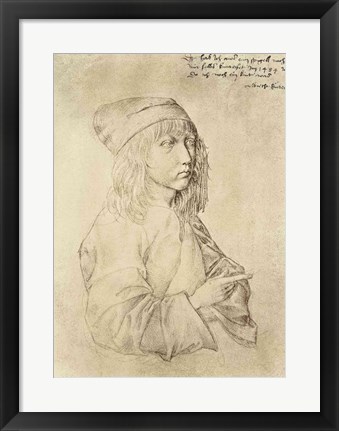 Framed Self portrait at the age of thirteen, 1484 Print