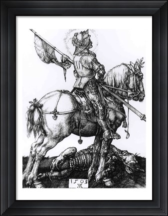 Framed St. George and the Dragon, 1508 Print