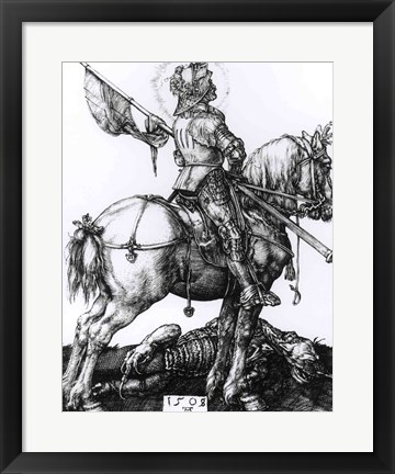 Framed St. George and the Dragon, 1508 Print