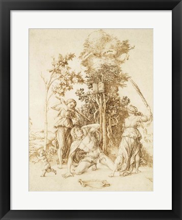 Framed Death of Orpheus, 1494 Print