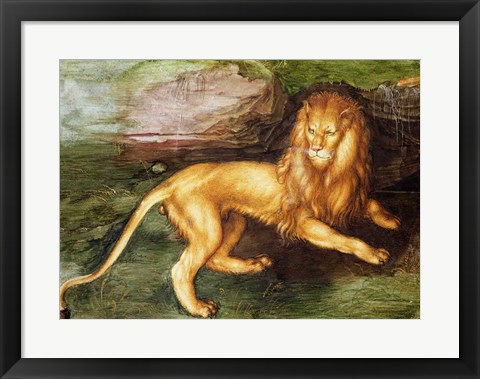 Framed Lion Print