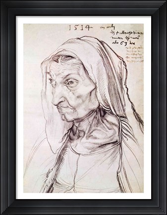 Framed Portrait of the artist&#39;s mother, 1514 Print