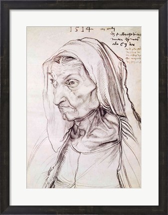 Framed Portrait of the artist&#39;s mother, 1514 Print