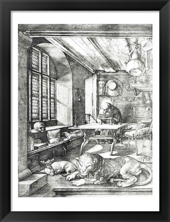 Framed St. Jerome in his Study, 1514 Print