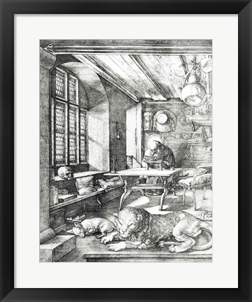 Framed St. Jerome in his Study, 1514 Print