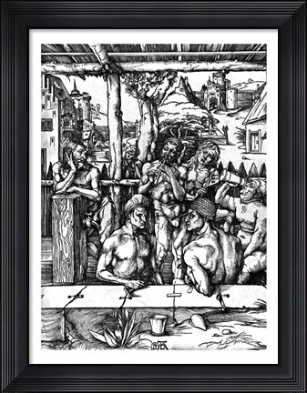 Framed Men&#39;s Bath, c.1498 Print
