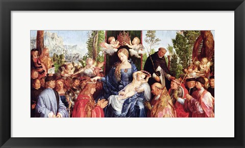 Framed Festival of the Rosary, 1506 - with crown Print