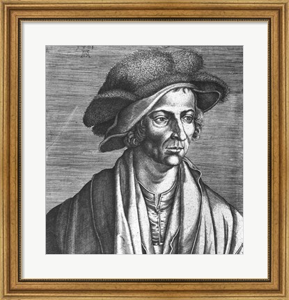 Framed Portrait of Joachim Patinir, 1521 Print