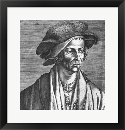 Framed Portrait of Joachim Patinir, 1521 Print