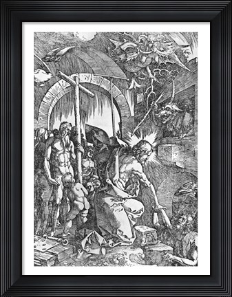 Framed descent of Christ into Limbo, from &#39;The Great Passion&#39; Print