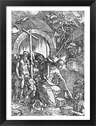 Framed descent of Christ into Limbo, from &#39;The Great Passion&#39; Print