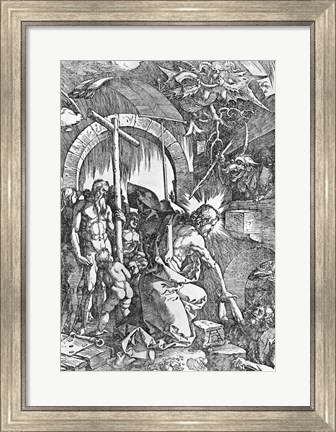 Framed descent of Christ into Limbo, from &#39;The Great Passion&#39; Print