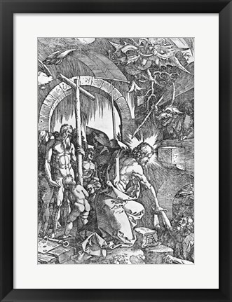 Framed descent of Christ into Limbo, from &#39;The Great Passion&#39; Print