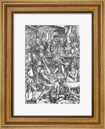 Framed Scene from the Apocalypse, The martyrdom of St. John the Evangelist Print