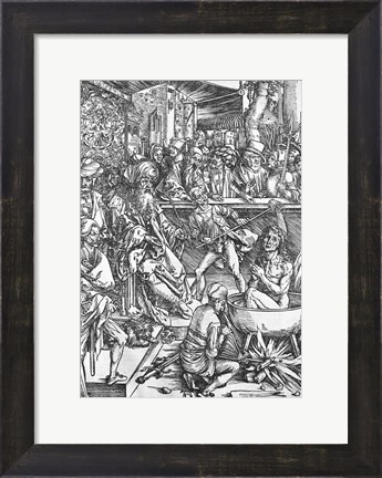 Framed Scene from the Apocalypse, The martyrdom of St. John the Evangelist Print