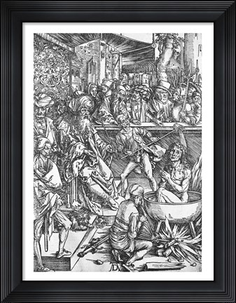 Framed Scene from the Apocalypse, The martyrdom of St. John the Evangelist Print