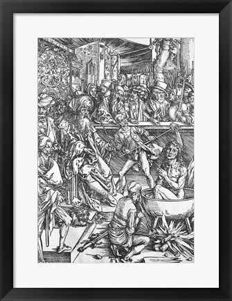 Framed Scene from the Apocalypse, The martyrdom of St. John the Evangelist Print