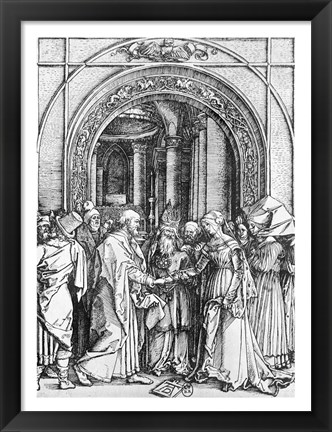 Framed marriage of the Virgin, from the &#39;Life of the Virgin&#39; Print