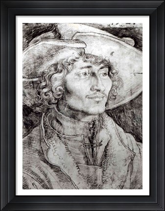 Framed Portrait of an unknown man, 1521 Print