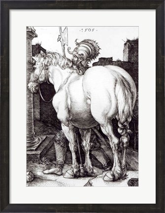 Framed Large Horse, 1509 Print