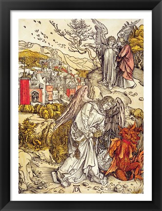 Framed Angel with the Key of the Abyss, 1498 Print