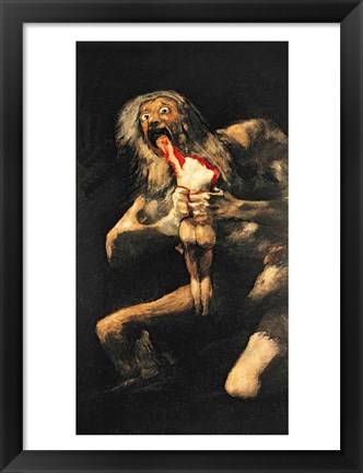 Framed Saturn Devouring one of his Children, 1821-23 Print