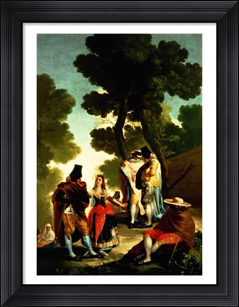 Framed Maja and Gallants, 1777 Print