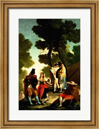 Framed Maja and Gallants, 1777 Print