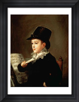 Framed Portrait of Marianito Goya, Grandson of the Artist, c.1815 Print